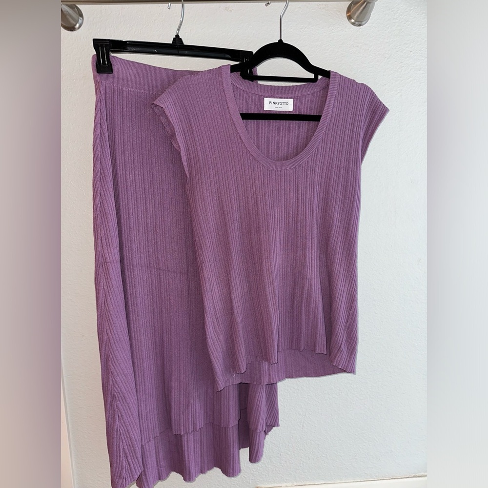 Gorgeous purple knitted two piece set - Pinkyotto rare item - Small